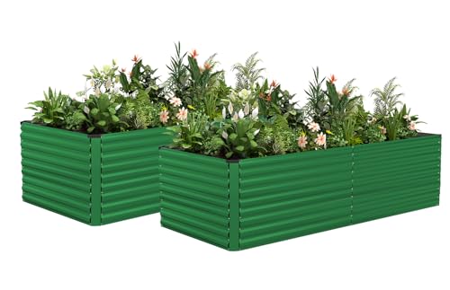 8x4x3ft Outdoor Metal Raised Garden Bed