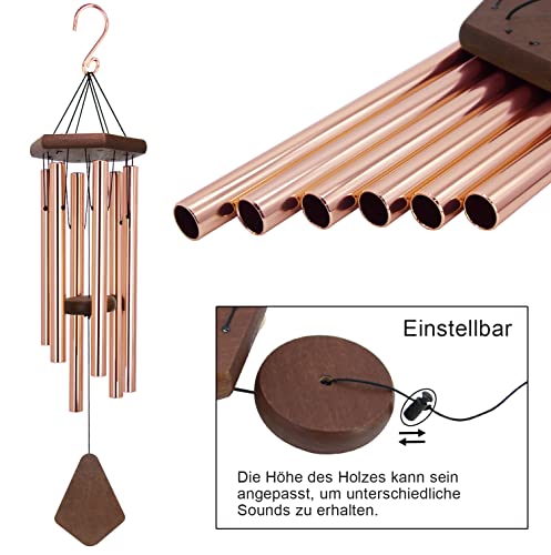 Memorial Wind Chimes for Outside 30 inch Rose Gold Gift for Mom Decor Yard