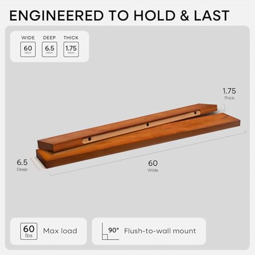 60 Inch Floating Shelves (3 Count)