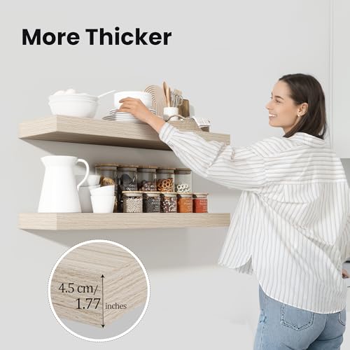 Floating Shelves 35.7" W x 10.3" D Grey Set of 1