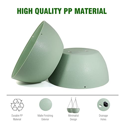 13 inch Large Hanging Planters Plant Pots for Outdoor Indoor Plants with Drainage Holes and Chain (2 Count)