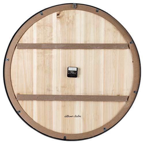 30 inch Farmhouse Metal & Solid Wood Noiseless Wall Clock