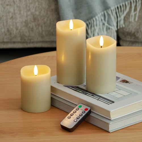 Beige LED Real Wax Flameless Battery (3 Count)
