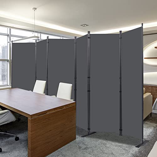 Room Divider 6 Panel Folding Privacy Screens with Wider Feet