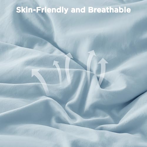 Light Blue Ruffle Comforter Set Queen Size