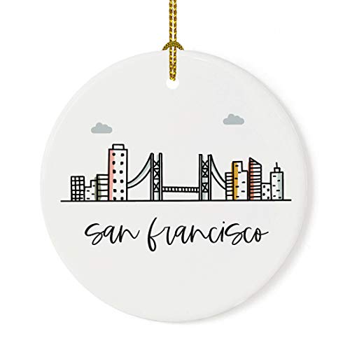 Round Ceramic Porcelain Christmas Tree Ornament Keepsake