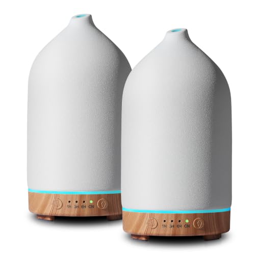 200ML Ceramic Essential Oil Diffuser for Home (2 Count)