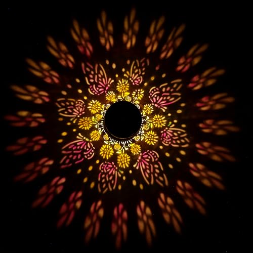 Butterfly Solar Lantern Lights with Colorful Projection (2 Count)
