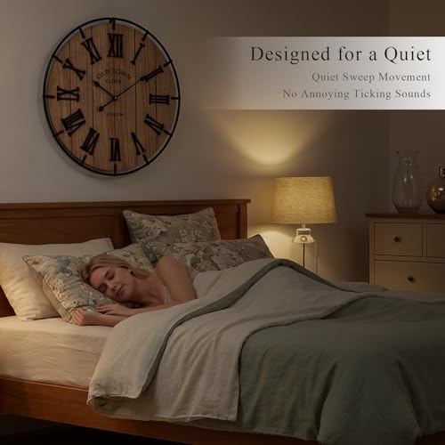 24 Inch Large Farmhouse Wall Clock