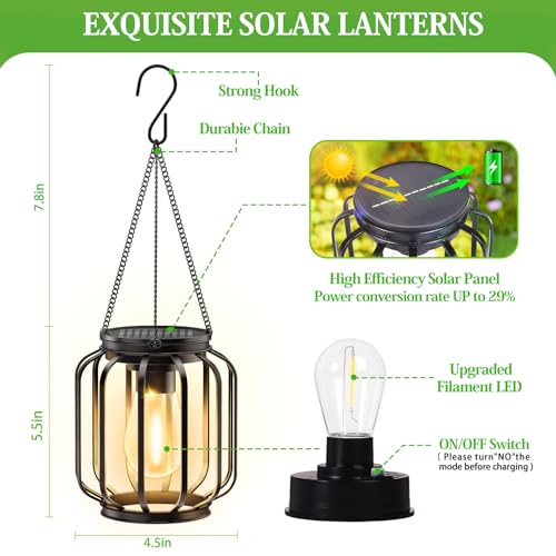 Solar Hanging Lanterns Outdoor (2 Count)