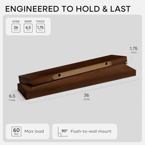 36 Inch Floating Shelves (3 Count)
