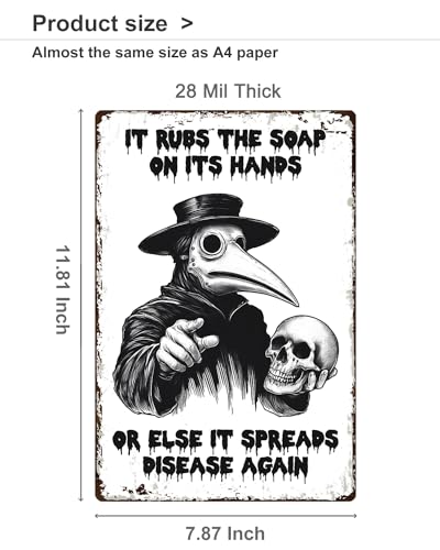 Halloween Bathroom Decor Sign 8x12"