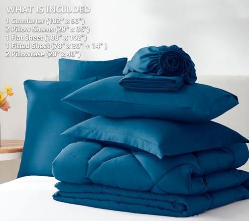 King Comforter Set 102"x90" Teal