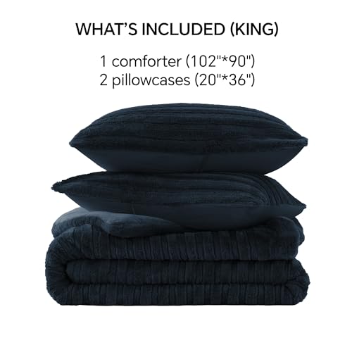 Faux Fur King Size Comforter Set