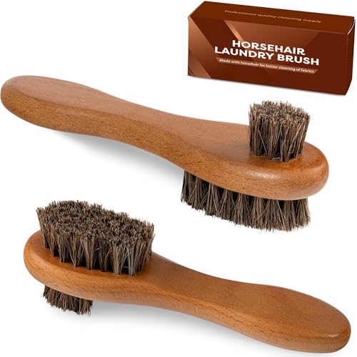 Dual Bristle Horsehair Laundry Stain Brush Set (2 Count)