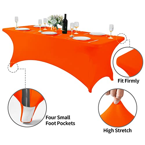 Spandex Table Cover for 8FT or 4ft or 6ft Table Universal Fitted Stretch Tablecloth for Party