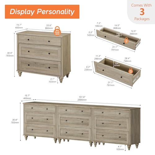 Dresser for Bedroom with 9 Drawers