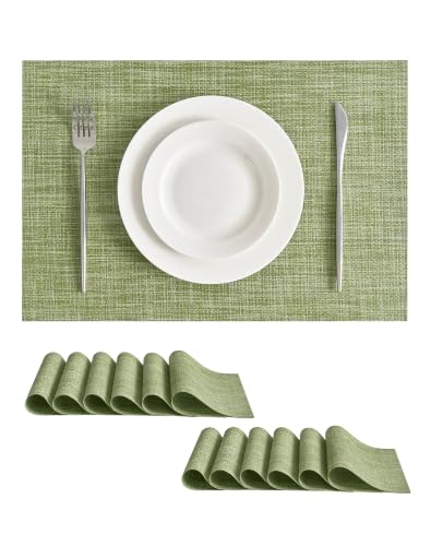 Bean Green Woven Placemats Set of 12 (12 Count)