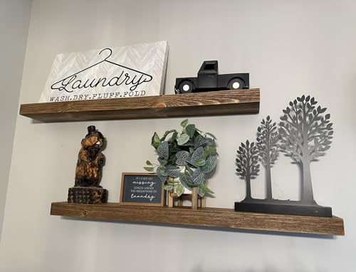 x2 36 Inch Wooden Floating Shelves for Wall (2 Count)