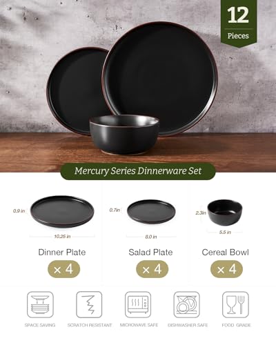 Mercury 12 Piece Stoneware Dinnerware Set (11.98 Count)