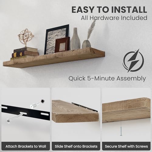 Floating Shelves Reclaimed Barnwood (2 Count)