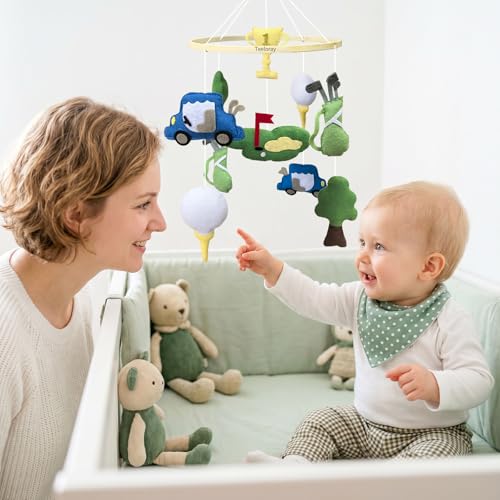 Baby Crib Mobile Golf Mobile for Boys Handmade Toddler Room Decor