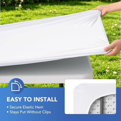 Fitted Tablecloth for 8 Foot Rectangle Tables (4 Count)