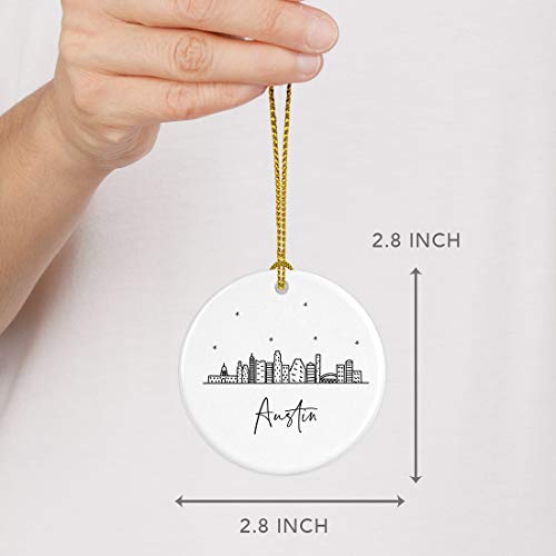 Round Ceramic Porcelain Christmas Tree Ornament Keepsake
