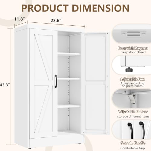 White Metal Storage Cabinet