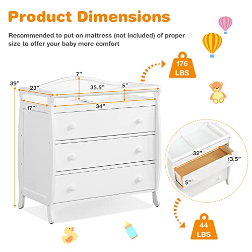 3 Drawer Changing Table