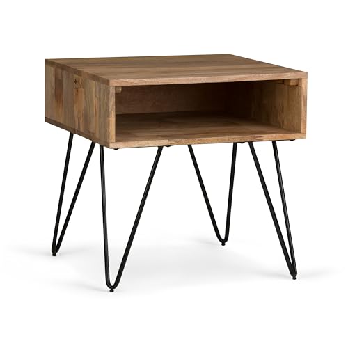 Hunter 22" Wide Solid Wood Square End Table in Natural
