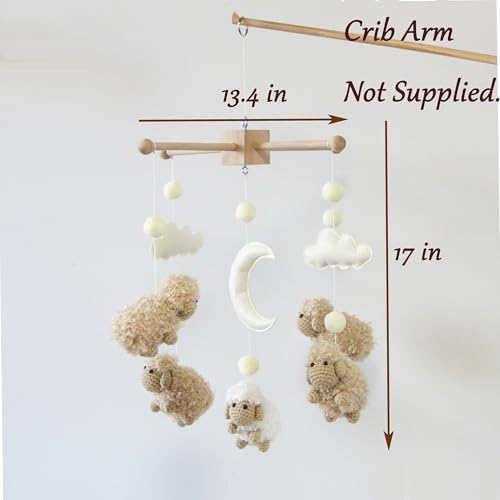 Sheep Mobile for Crib Baby Mobile Sheep Crib Mobile Nursery DéCor White