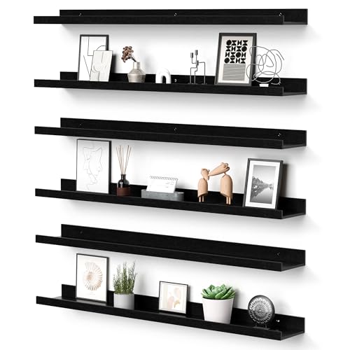Floating Shelves for Wall Decor and Storage (6 Count)