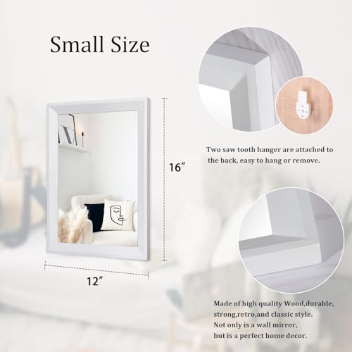 Rectangular Wall Mirror Wood Framed Small Hanging Mirrors