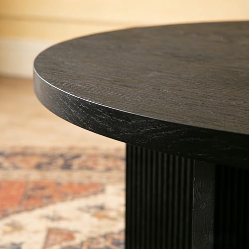 35" Wooden Round Coffee Table