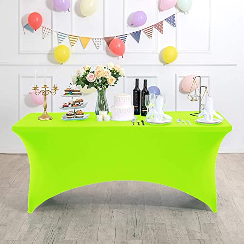Spandex Table Cover for 6Ft or 4fT or 8ft Table Universal Fitted Stretch Tablecloth for Party