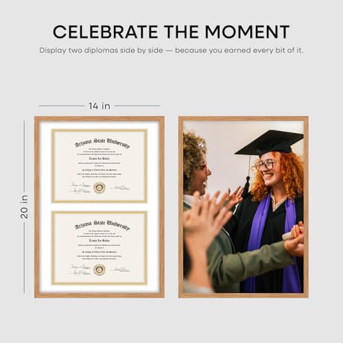 14x20 Natural Oak Diploma Frame (2 Count)