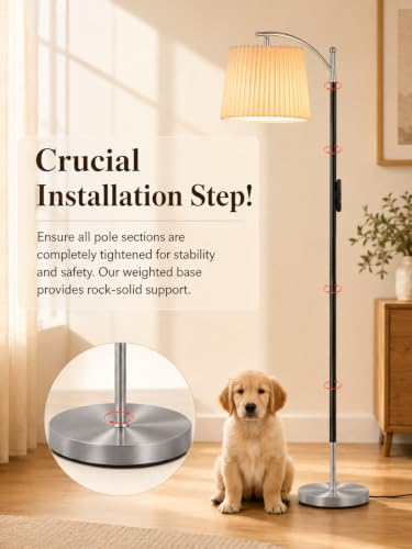 Floor Lamp with Remote for Living Room