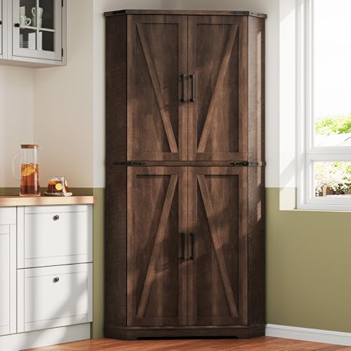 71" Corner Cabinet Brown
