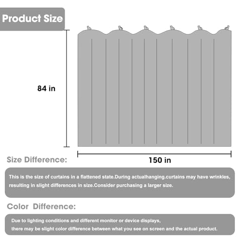 Room Divider Blackout Curtain Track Curtains Wall Dividers Panels Screen for Living Rooms Bedroom Office Privacy Partition Separation