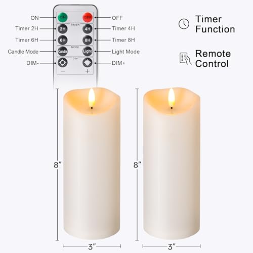 Outdoor Flameless Candles with Remote Timer (2 Count)