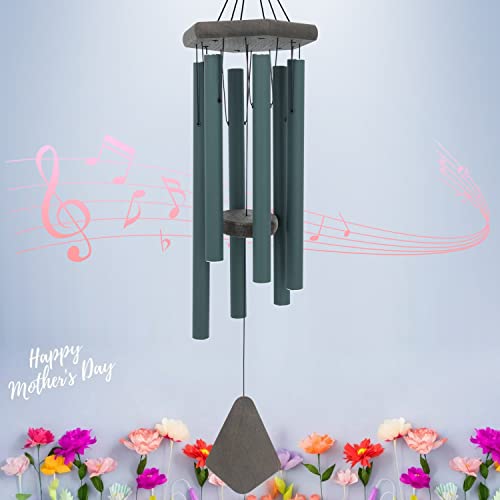 Wind Chimes for Outside 30 inch Green Aluminum Garden Patio Gift Decor Yard