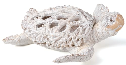 Ocean White Sea Turtle Coral Reef Beach Coastal Home Shelf Decor