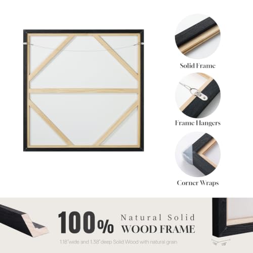 Extra Large Framed Neutral Gray Abstract Landscape Wall Art Decor