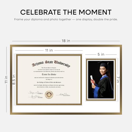 11x18 Bronze Diploma Frame (2 Count)