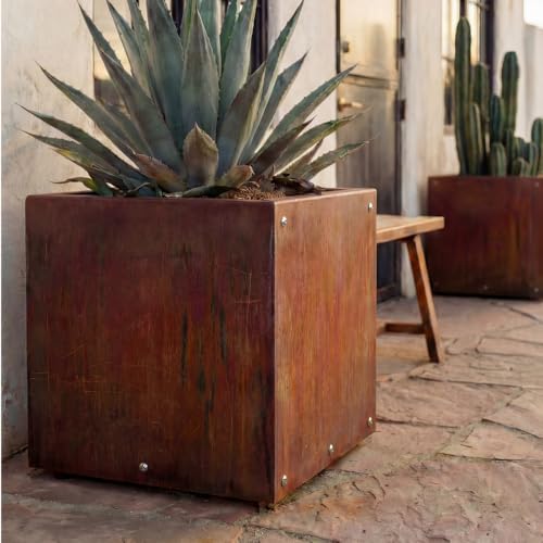 Corten Steel Cube Outdoor Planter Box
