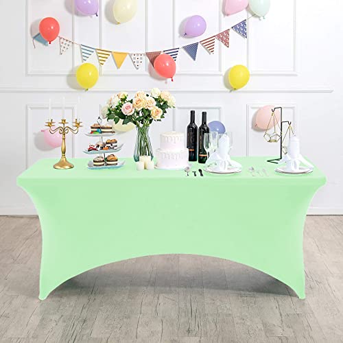 Spandex Table Cover for 6Ft or 4fT or 8ft Table Universal Fitted Stretch Tablecloth for Party