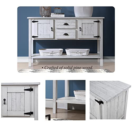 Solid Wood Console Table for Entryway Sofa Table with Drawers
