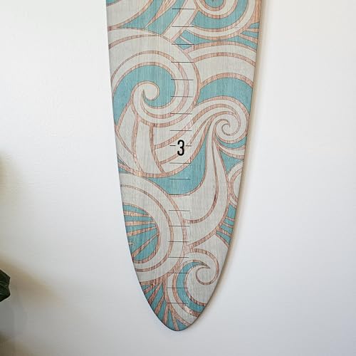 Wooden Surfboard Wall Decor Growth Chart