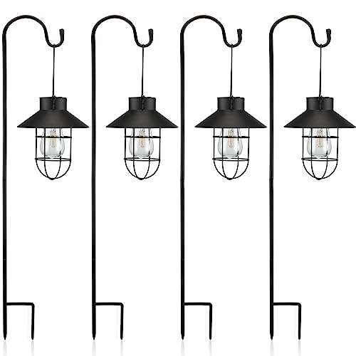 4 Pack 31 in Hanging Solar Light Outdoor with Shepherd Hook (4 Count)